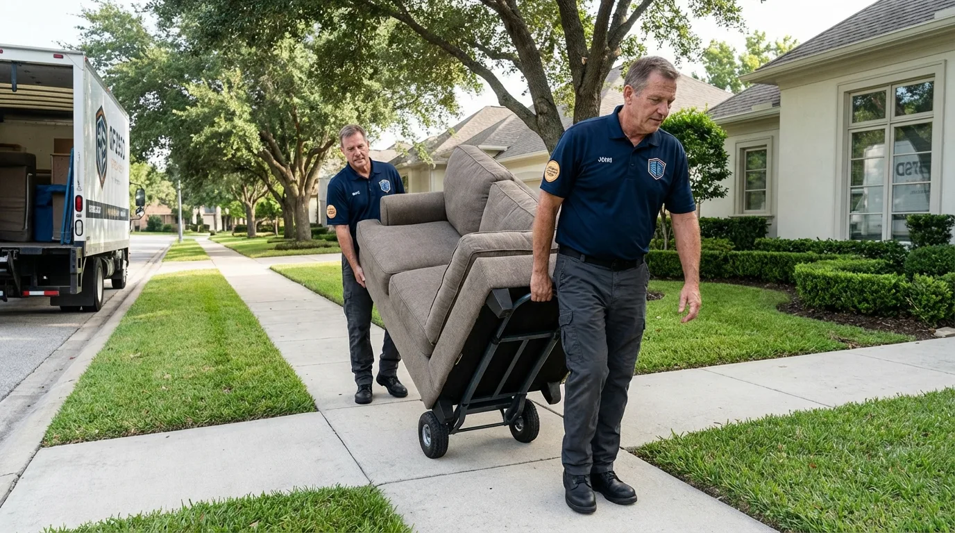 Local residential moving crew loading furniture in Gettysburg, PA